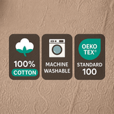 DaDa Bedding Elegant Fringed Cotton Quilted Throw Blanket - Luxurious Solid Soft Paisley Pattern, Cozy Lightweight Lap Throw, Perfect for Couch or Bed, Neutral Sandy Taupe Tan Beige, 50x60 Inches by DaDa Bedding Collection